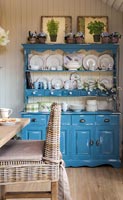 Blue painted country kitchen dresser 