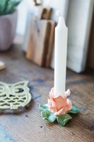 Ceramic rose candle holder