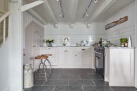 Black and white country kitchen 
