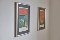 Surfing paintings in frames 