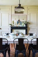 Black and white modern country dining room 