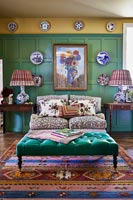 Country green living room 