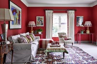 Red country living room 