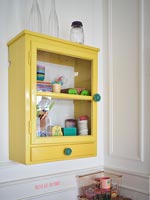 Yellow wood cabinet 