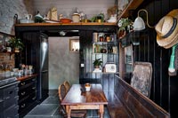 Black painted country kitchen-diner 