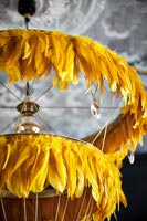 Orange feather lampshade - detail 