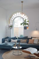 Arched window in modern living room 