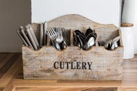 Cutlery in wooden box