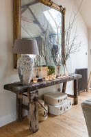 Country console table with mirror 