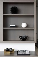 Wall mounted gray shelves