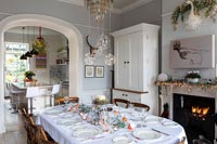 Classic dining room decorated Christmas 