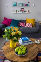 Colourful living room detail 