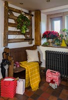 Country hallway decorated for Christmas 