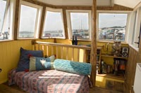 Living room inside tug boat 
