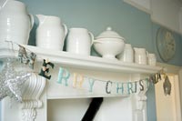 Classic kitchen detail decorated for Christmas  