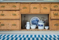 Country kitchen storage detail
