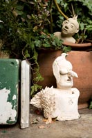 Unusual statues in garden