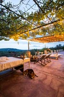Country terrace overlooking the sea of Sardinia