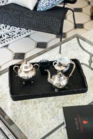Tea tray with silverware 