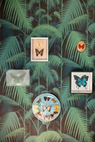 Pattern wallpaper and butterfly displays 