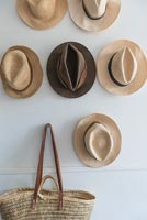 Collection of straw hats 
