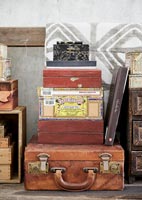 Vintage suitcases and boxes 
