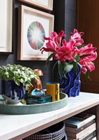 Modern vases with flowers 