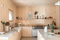 Modern timber clad country kitchen 