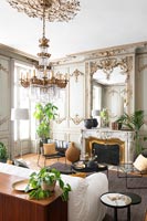 Classic living room with ornate cornicing and period details 