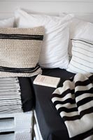 Black white and cream soft furnishings 