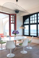 Modern dining room with sea views 