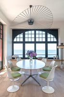 Modern dining room with sea views 