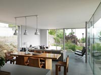 Contemporary glazed open plan living area 