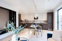 Modern open plan living, dining and kitchen