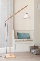 Modern floor lamp and built-in bench seat 