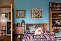 Colourful eclectic country bedroom 