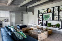 Modern industrial living room 