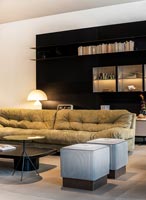 Modern black and gold living room 