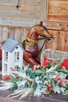 Rocking horse and decorations for Christmas 
