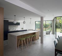 Contemporary kitchen in open plan living space 