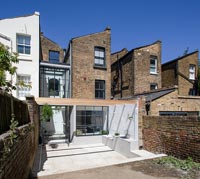 Terraced town house with contemporary glazed extension 
