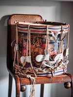 Ornate drum on chair 