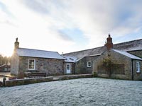 Exterior of country house in winter 