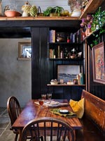 Small black painted country dining area