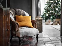 Country chair with Christmas tree
