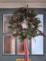 Classic front door with Christmas wreath 