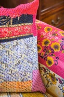 Detail of colourful cushions 