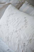 Initialled pillow - white embroidered pillowcase 