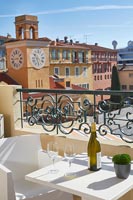 Views of old town of Nice from balcony 