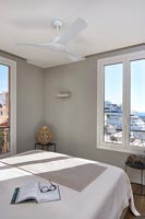 Modern minimal bedroom with sea views 
